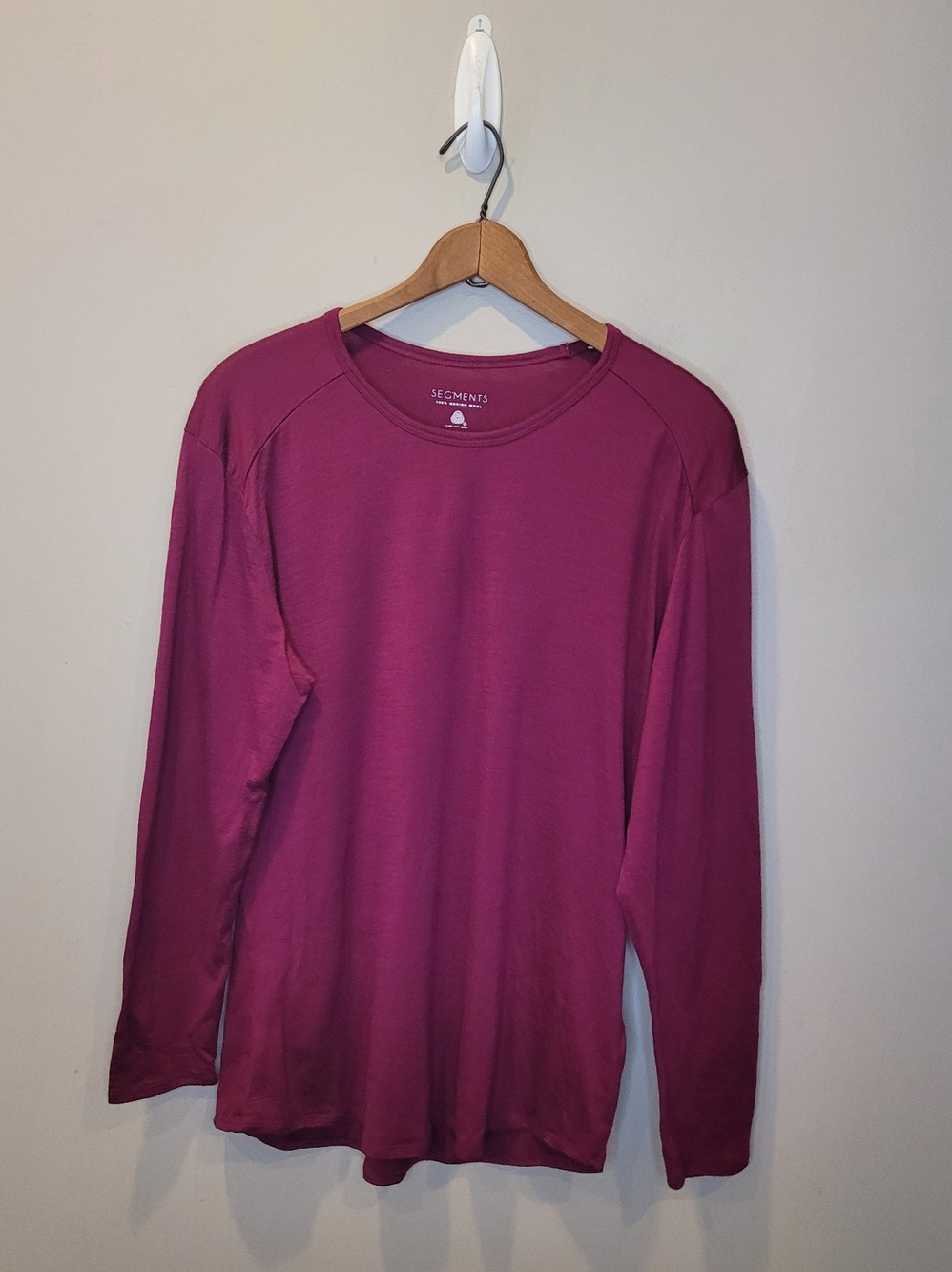 Segments Maroon Merino Wool Long Sleeve Base Layer Shirt XL Outdoors Gorpcore